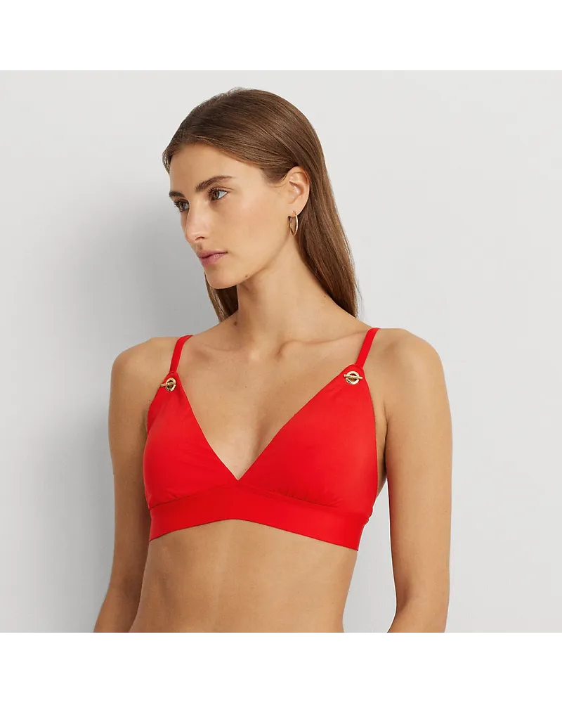 Ralph Lauren Bikinitop mit V-Ausschnitt Red
