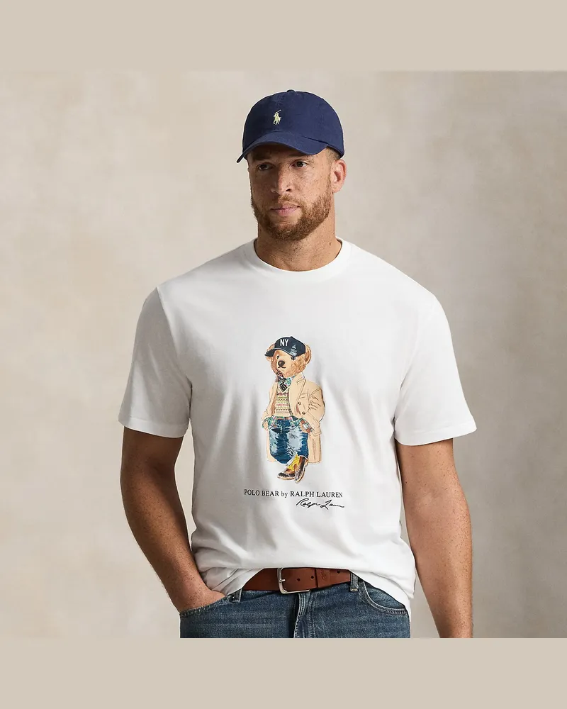 Ralph Lauren Große Größen - Jersey-T-Shirt mit Polo Bear White