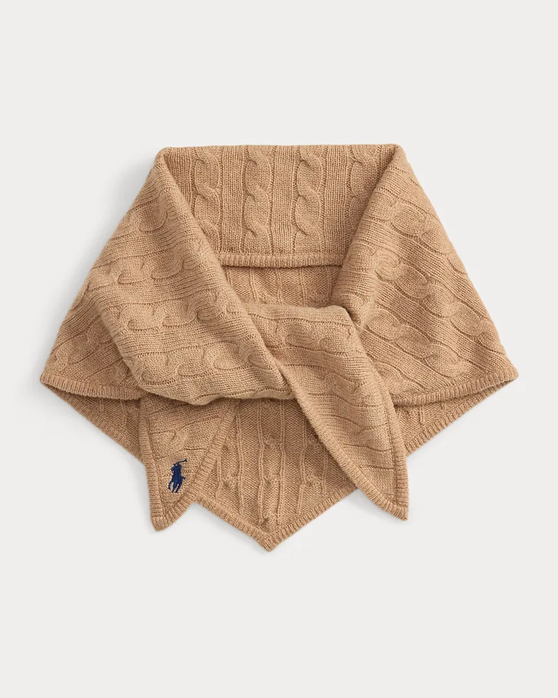 Ralph Lauren Dreieckstuch aus Wolle und Kaschmir Tan