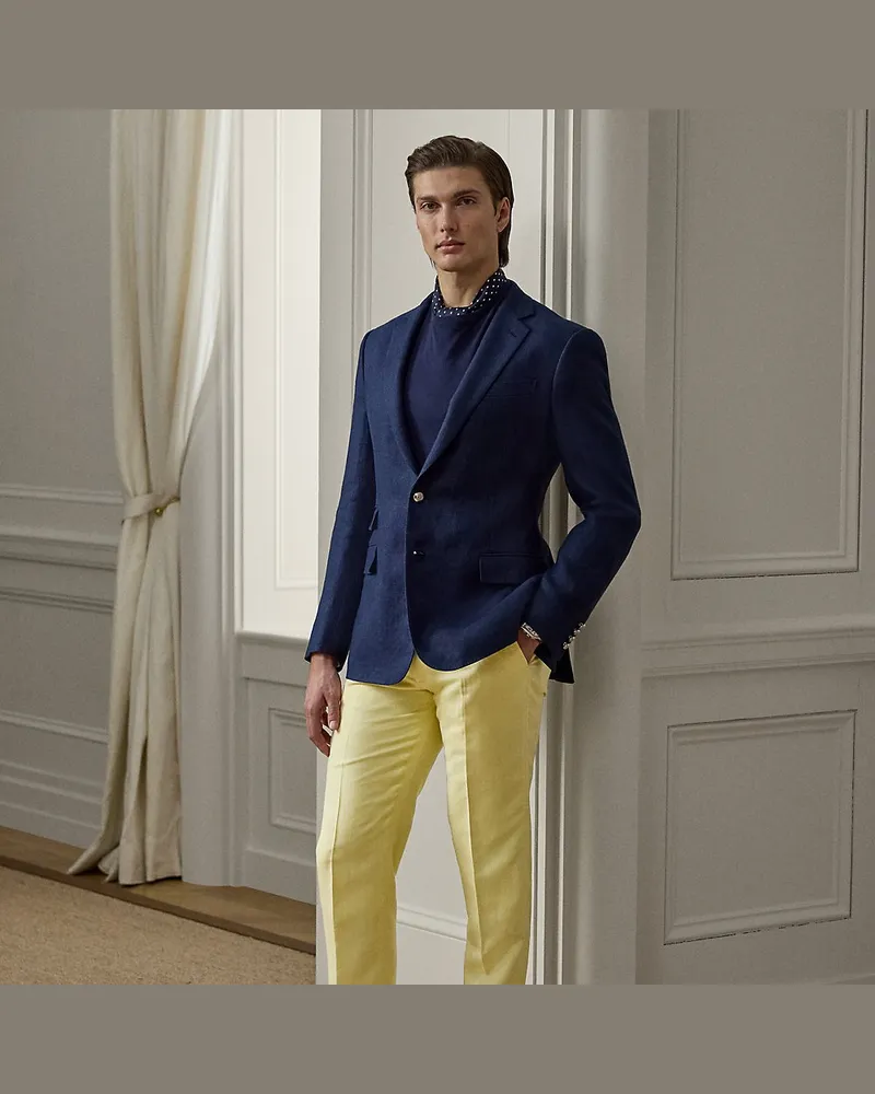 Ralph Lauren Handgeschneiderte Hose Gregory mit Seide Yellow