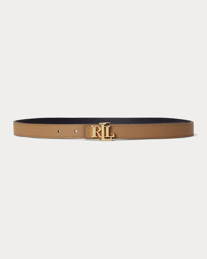 Ralph Lauren Schmaler wendbarer Ledergürtel mit Logo Multi
