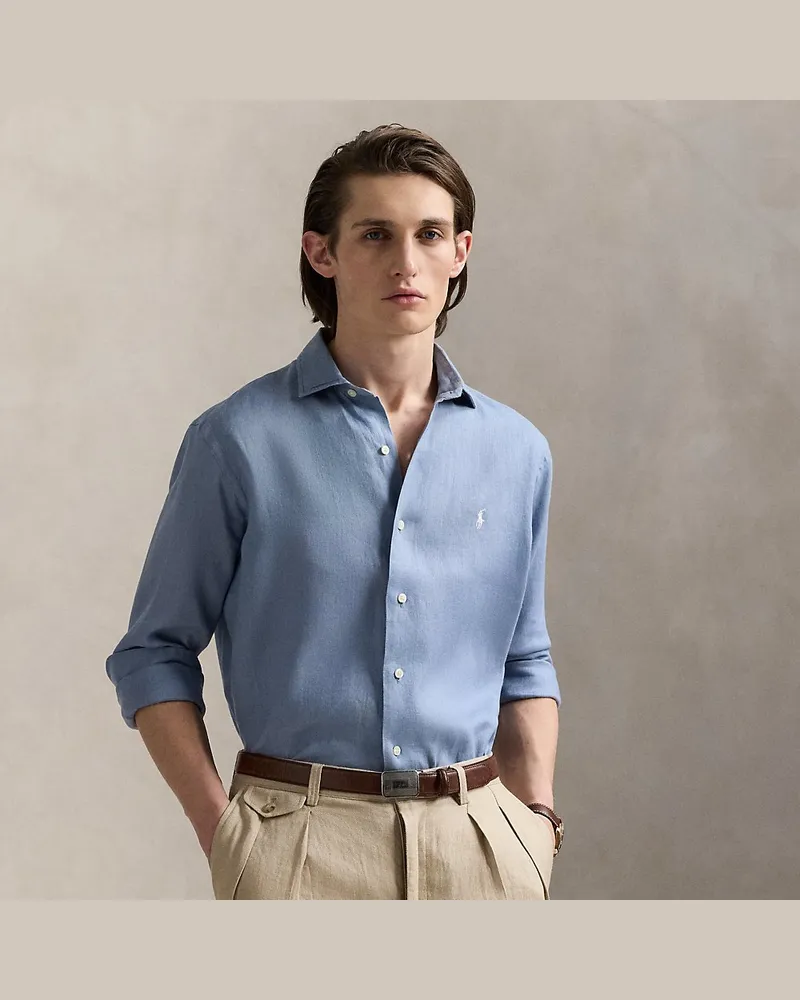 Ralph Lauren Custom-Fit Leinenhemd Blue