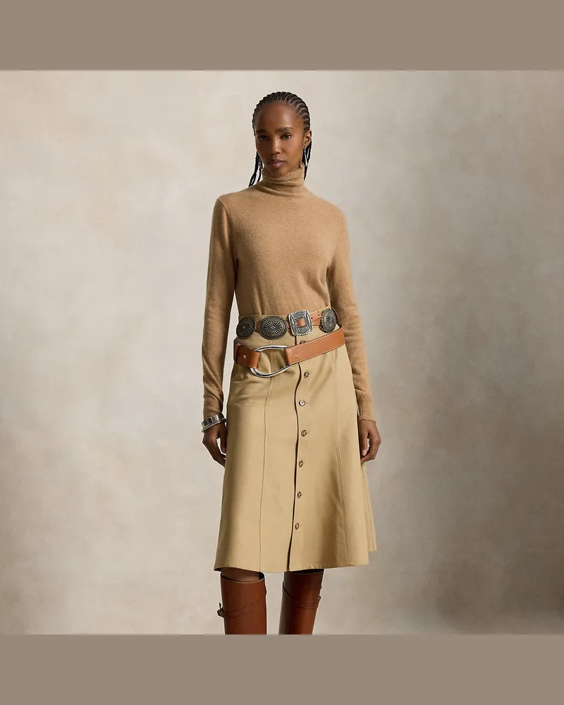 Ralph Lauren Midirock aus Baumwoll-Woll-Twill Tan