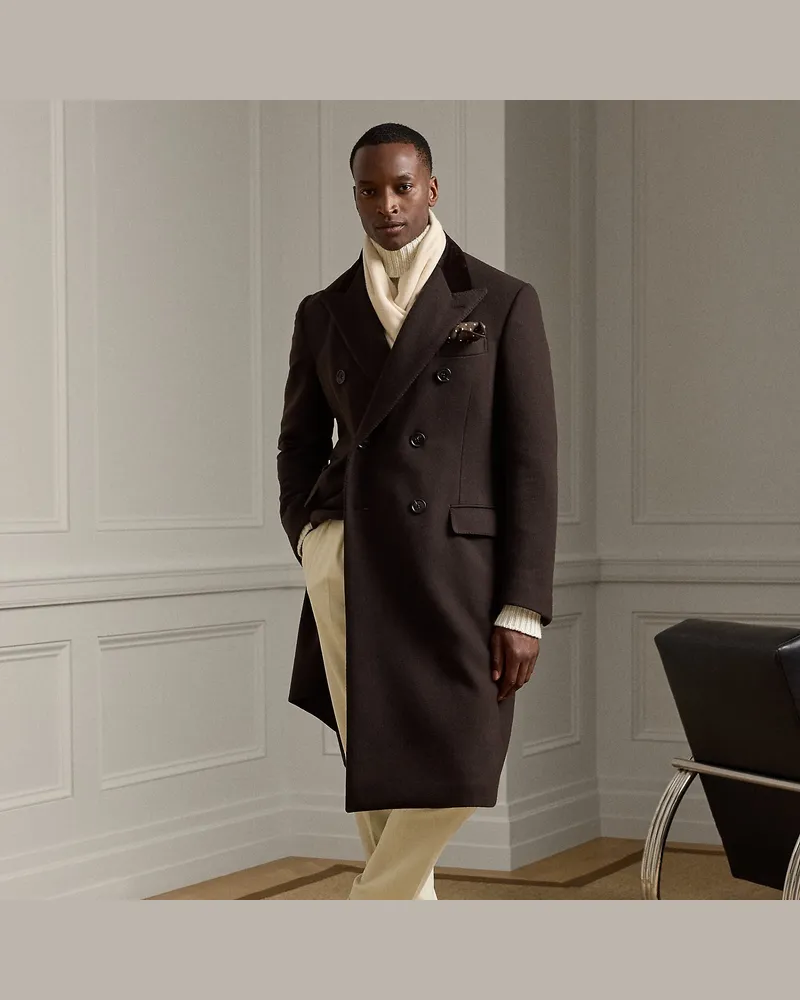 Ralph Lauren Handgeschneiderter Woll-Kaschmir-Mantel Brown