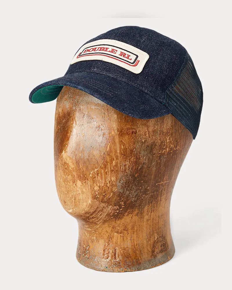 Ralph Lauren Truckerkappe aus Denim mit Logoaufnäher Blue