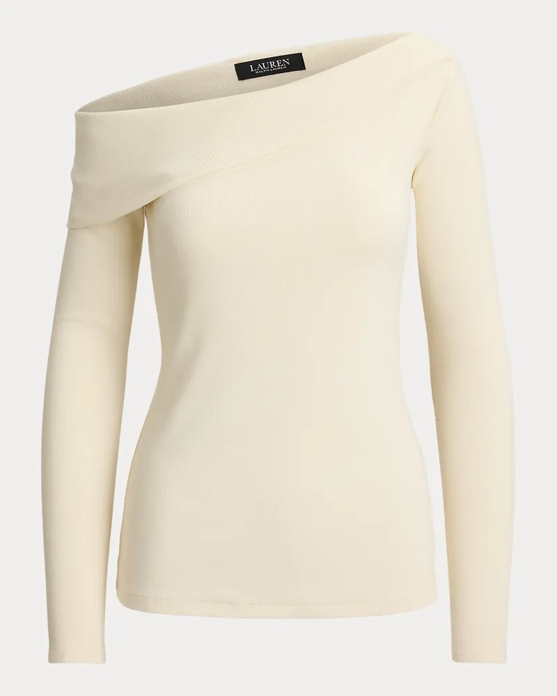 Ralph Lauren Asymmetrisches schulterfreies Top Cream