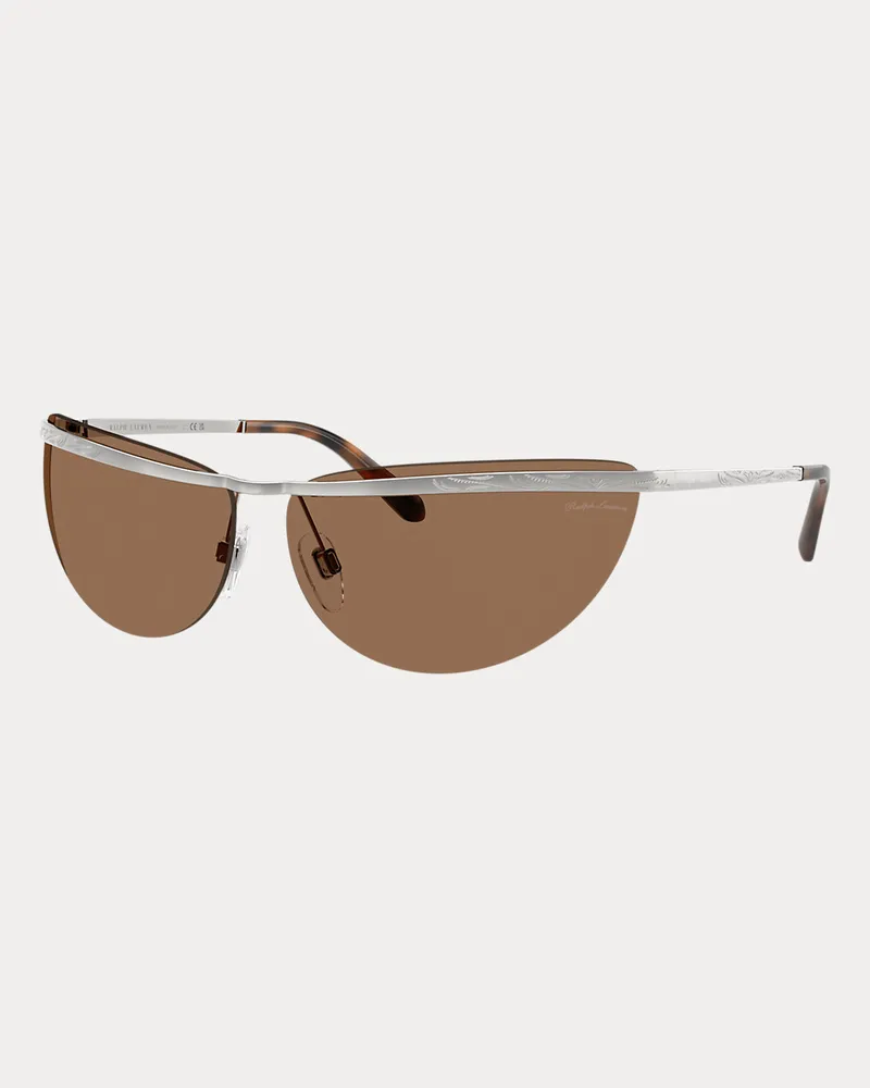Ralph Lauren Cat-Eye-Sonnenbrille im Westernstil Silver