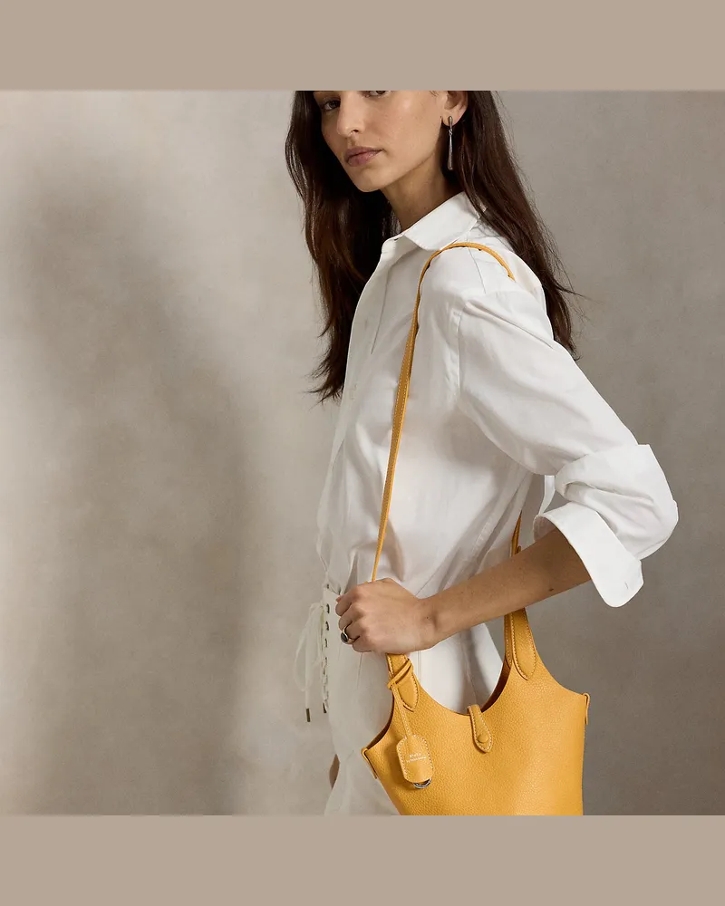 Ralph Lauren Kleine Umhängetasche Polo Play aus Leder Orange