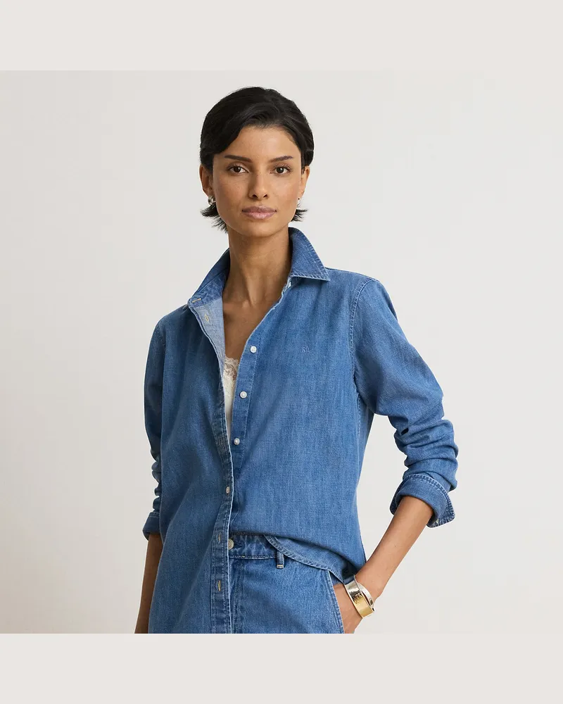 Ralph Lauren Kurzgrößen - Classic-Fit Jeanshemd Blue