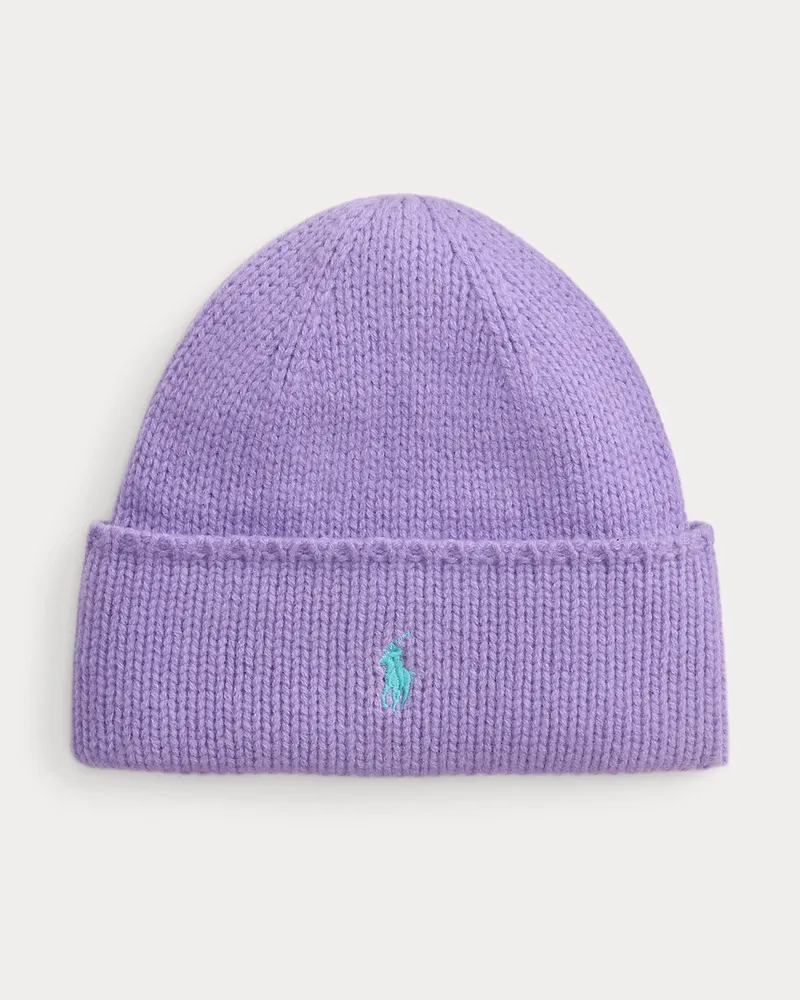 Ralph Lauren Strickmütze aus Wolle Purple