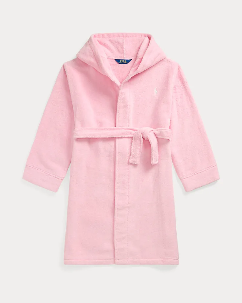 Ralph Lauren Frottee-Morgenmantel mit Kapuze Pink