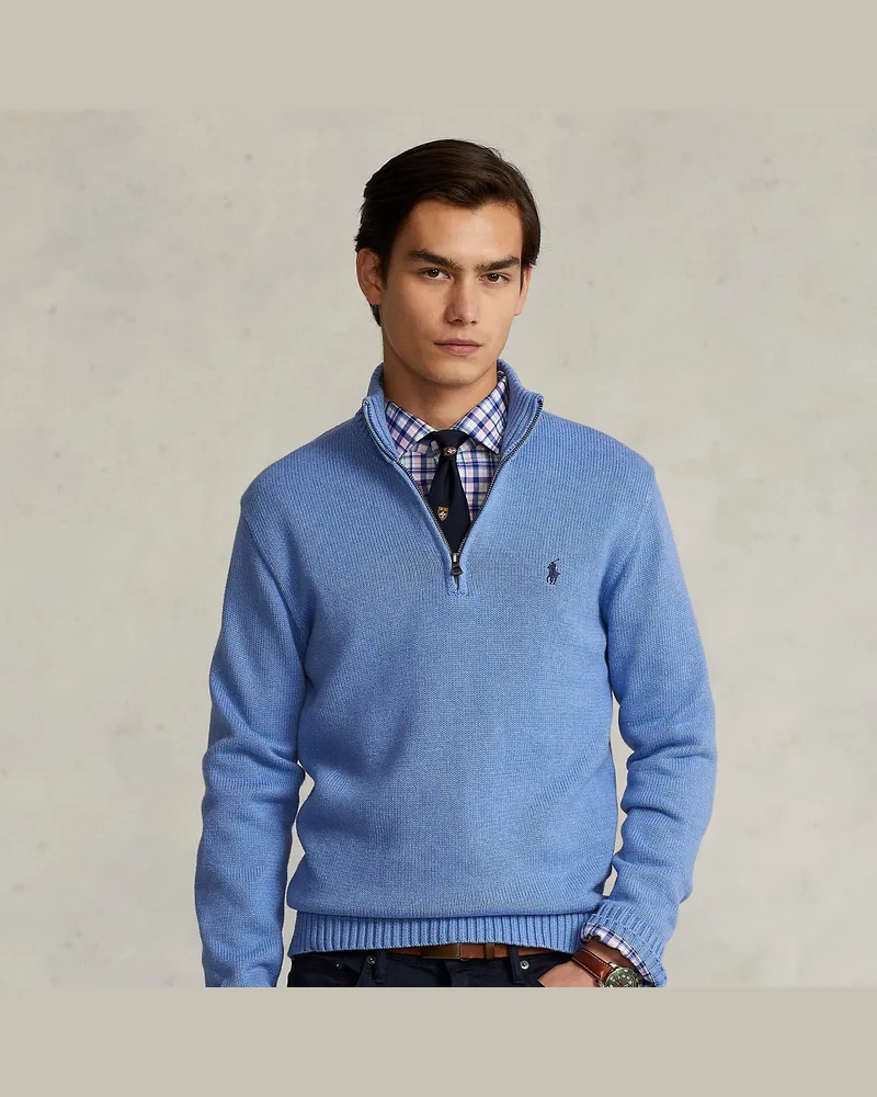 Ralph Lauren Baumwollpullover mit Halbrollkragen Blue