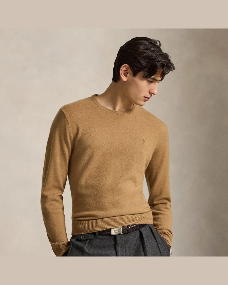 Ralph Lauren Wollpullover mit Rundhalsausschnitt Tan