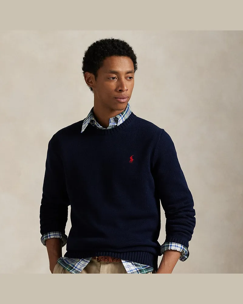 Ralph Lauren Rundhalspullover aus Baumwolle Blue