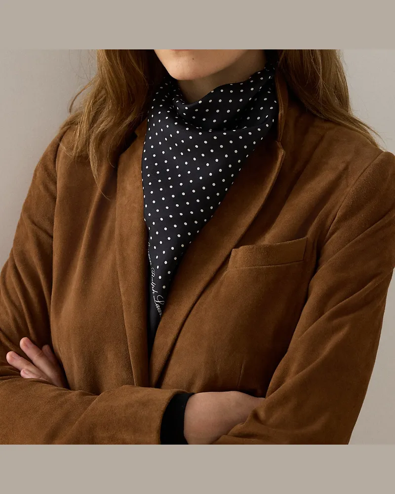Ralph Lauren Gepunktetes Tuch aus Seidentwill Black