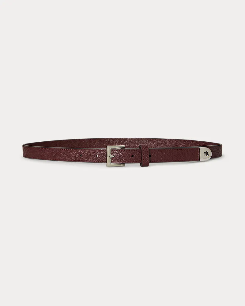 Ralph Lauren Schmaler Gürtel aus Narbenleder Red