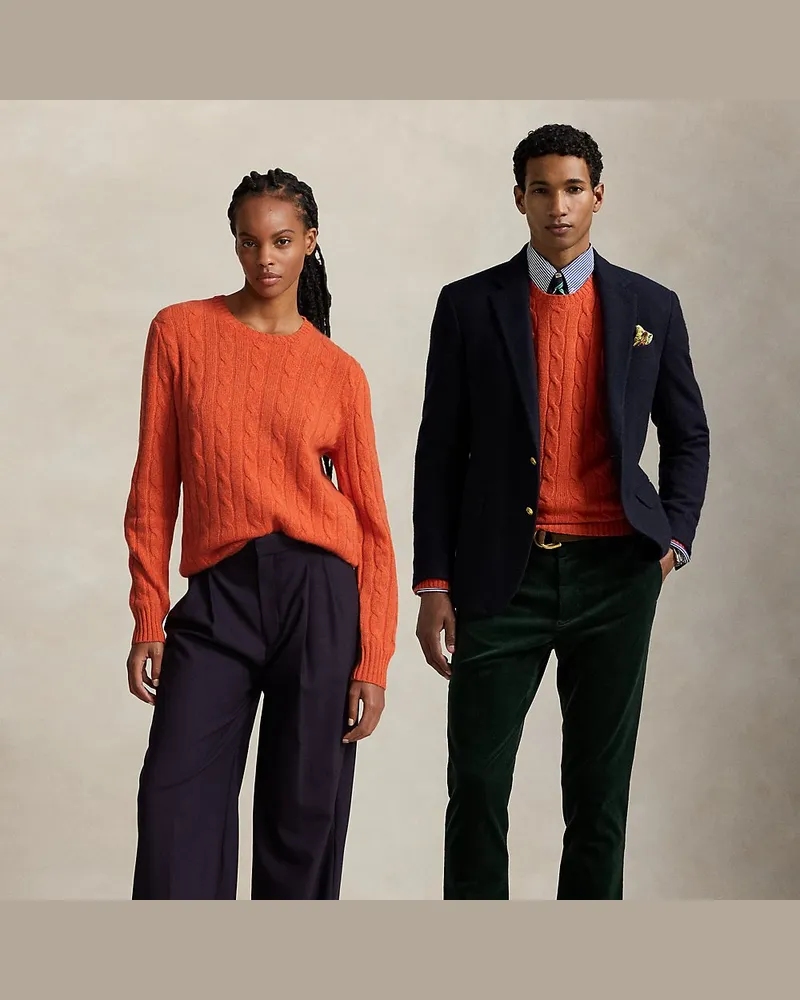 Ralph Lauren Der Kaschmirpullover mit Zopfmuster Orange