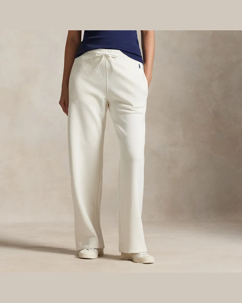 Ralph Lauren Doppellagige Jogginghose mit weitem Bein White