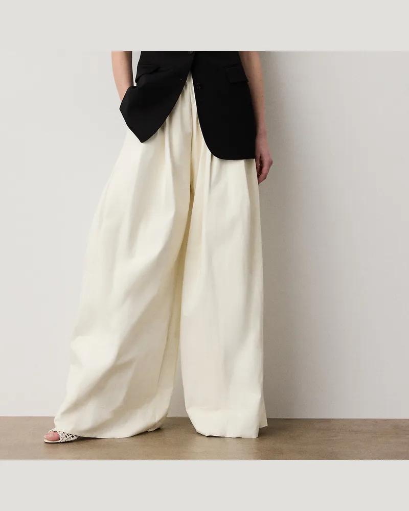 Ralph Lauren Lammlederhose Vannesa mit weitem Bein Cream