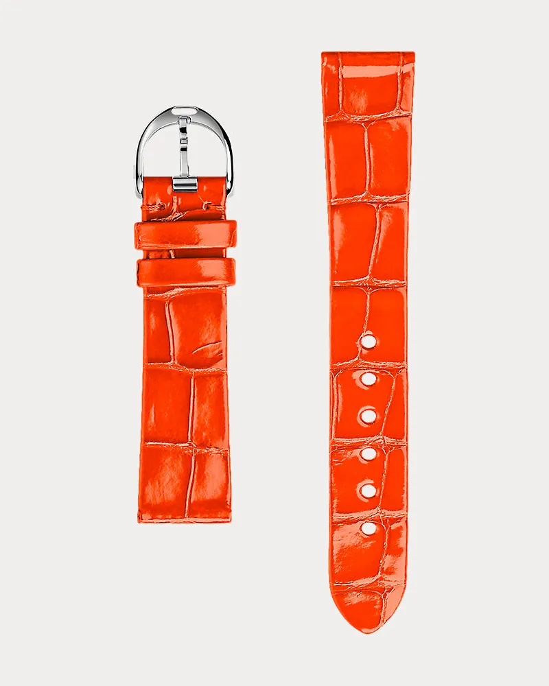 Ralph Lauren Rl888 Uhrenarmband Aus Alligatorleder Orange