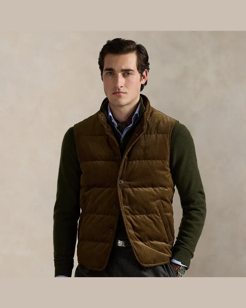 Ralph Lauren Die Weste Wynton aus Kordsamt Brown