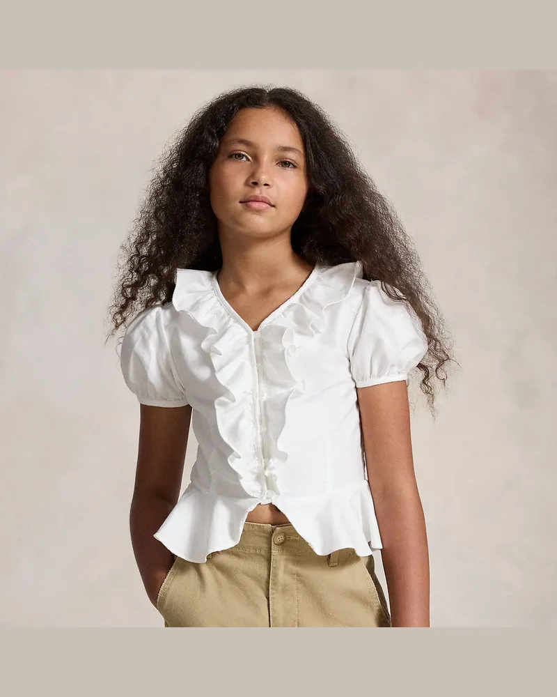 Ralph Lauren Oberteil mit Schößchen und Rüschen White