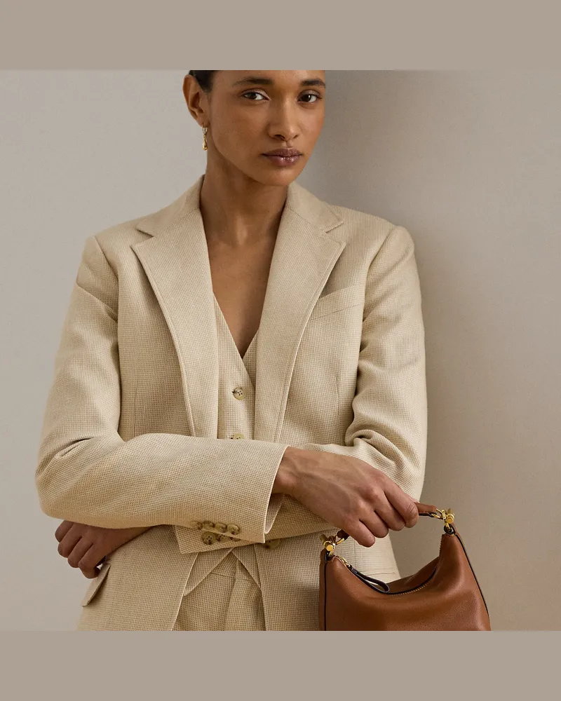 Ralph Lauren Mini-Nappaleder-Schultertasche Blaike Brown