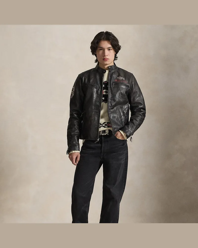 Ralph Lauren PRL x TÓPA Star Winds Lederjacke Black