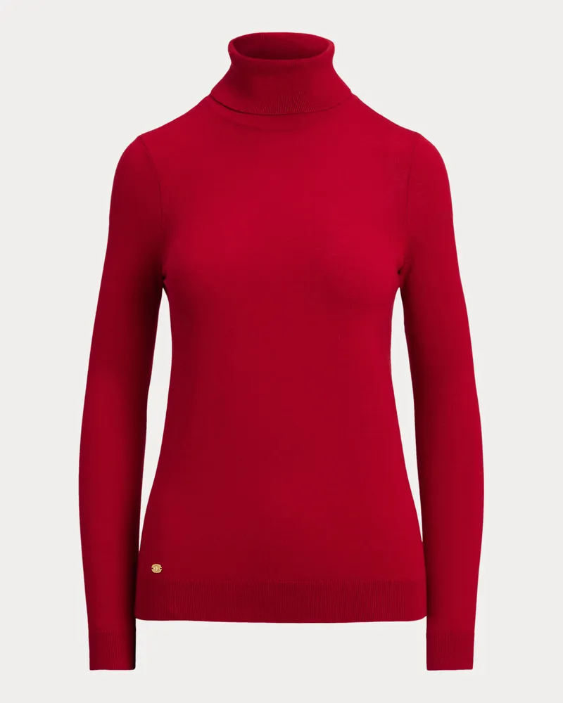 Ralph Lauren Rollkragenpullover aus Seiden-Mix Red