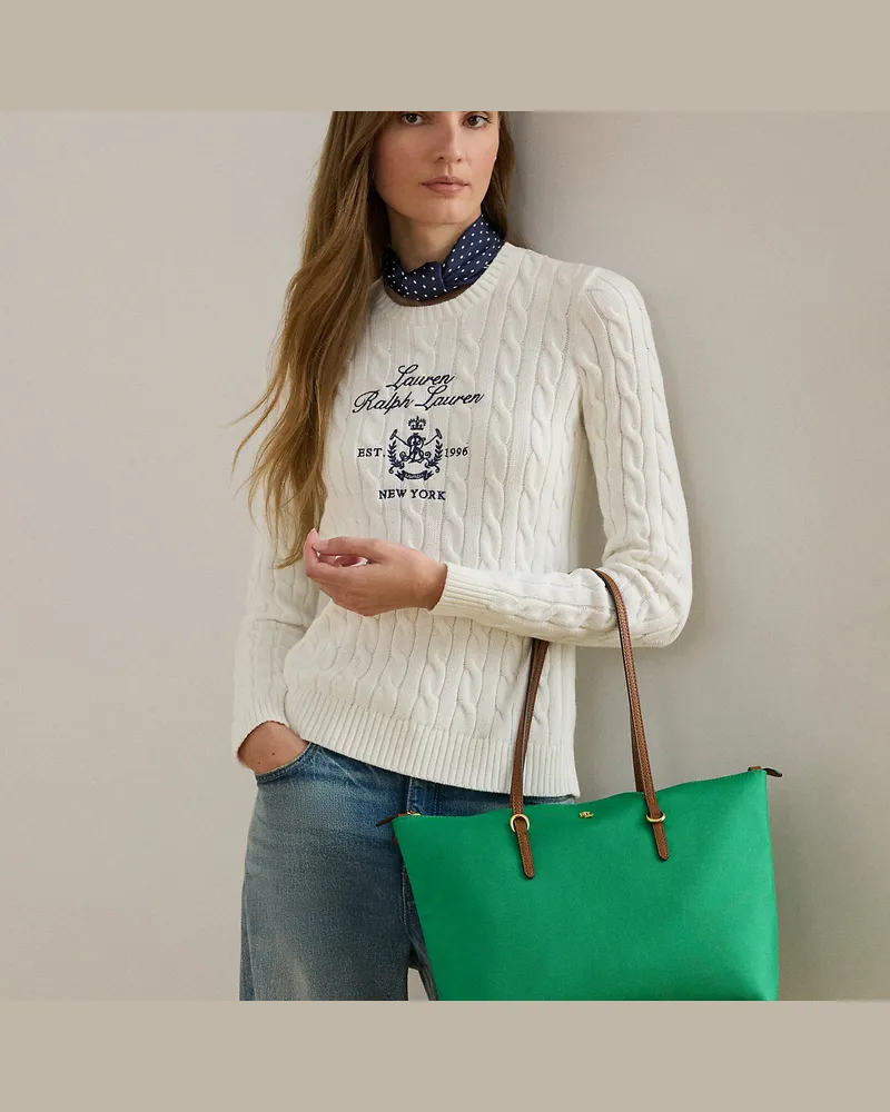 Ralph Lauren Mittelgroße Nylon-Tragetasche Keaton Green