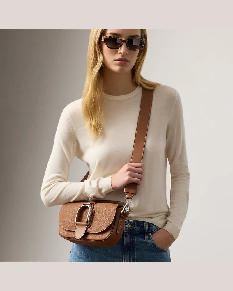 Ralph Lauren Schultertasche Welington aus Kalbsleder Brown
