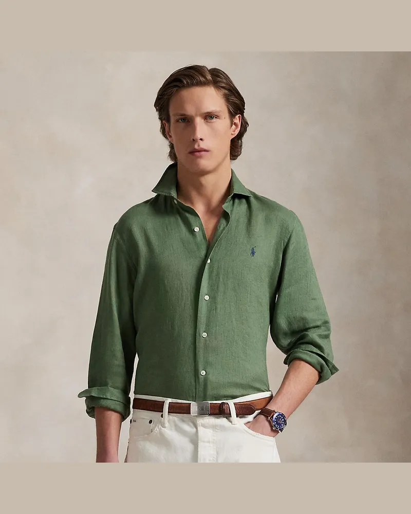 Ralph Lauren Slim-Fit Leinenhemd Cream