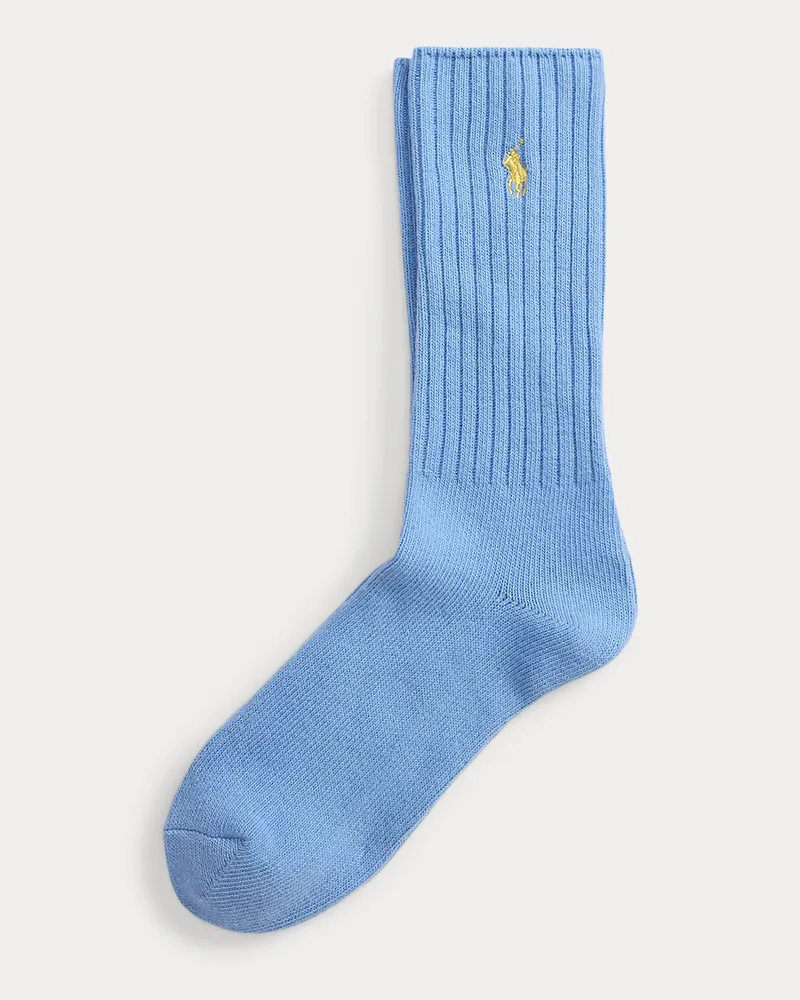 Ralph Lauren Crew-Socken mit charakteristischem Pony Blue