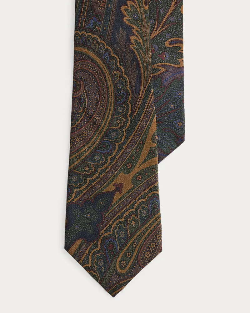 Ralph Lauren Seidenkrawatte mit Paisley-Motiv Green