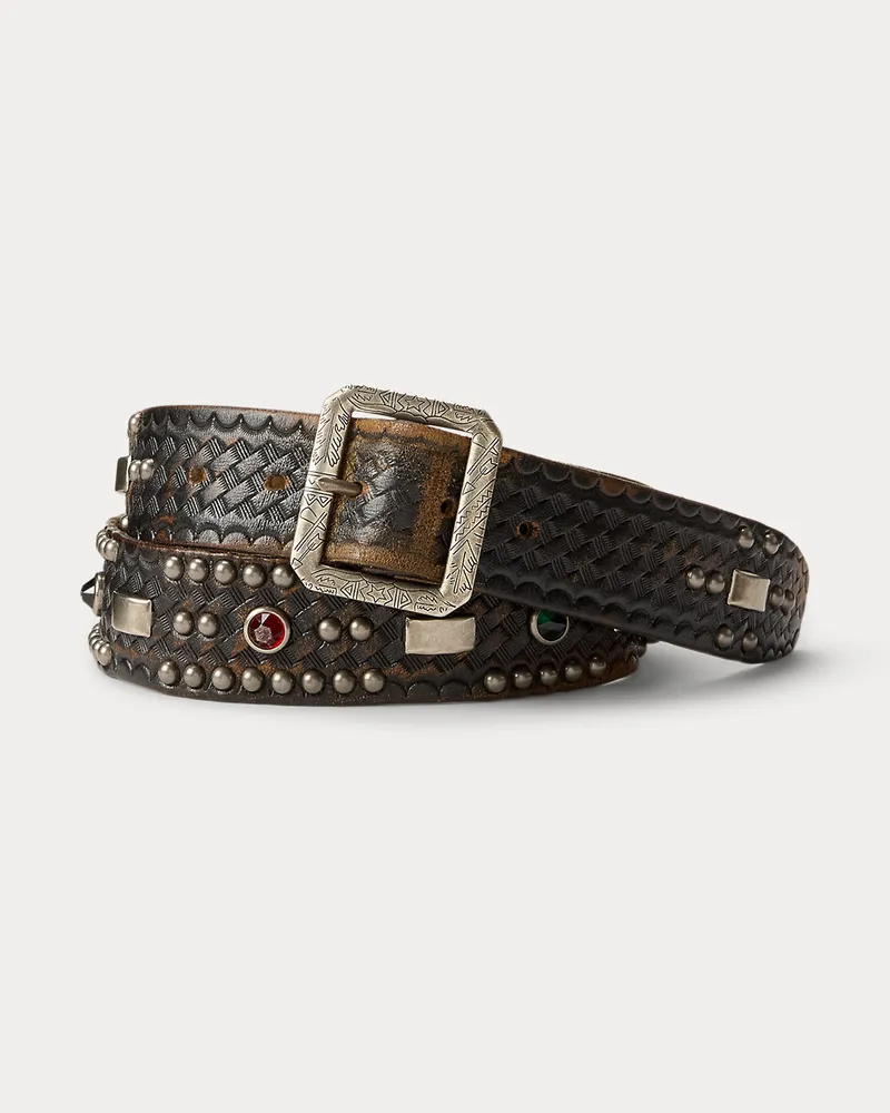 Ralph Lauren Ledergürtel mit Nieten Black