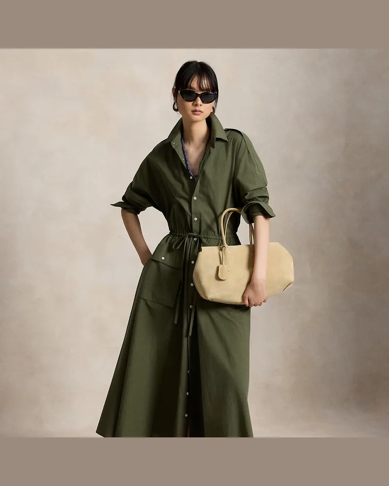 Ralph Lauren Utility-Hemdkleid aus Baumwollsegeltuch Green