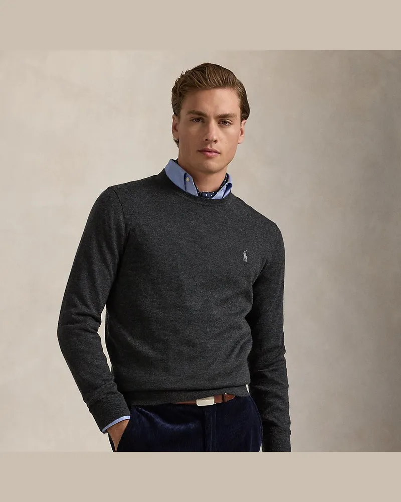 Ralph Lauren Slim-Fit Pullover aus waschbarer Wolle Grey