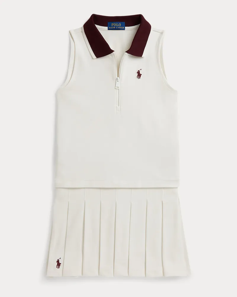 Ralph Lauren Kastenförmiges Poloshirt und Skort White