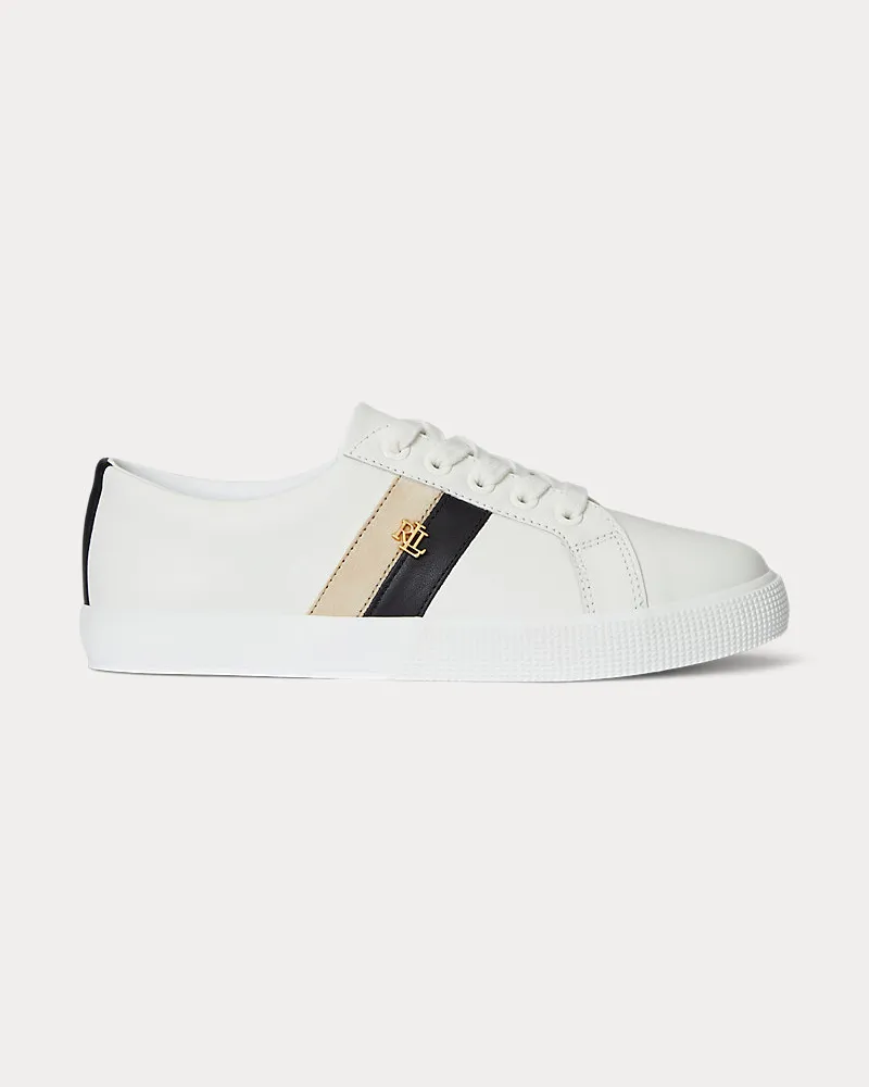 Ralph Lauren Color-Block-Sneaker Janson II aus Leder White
