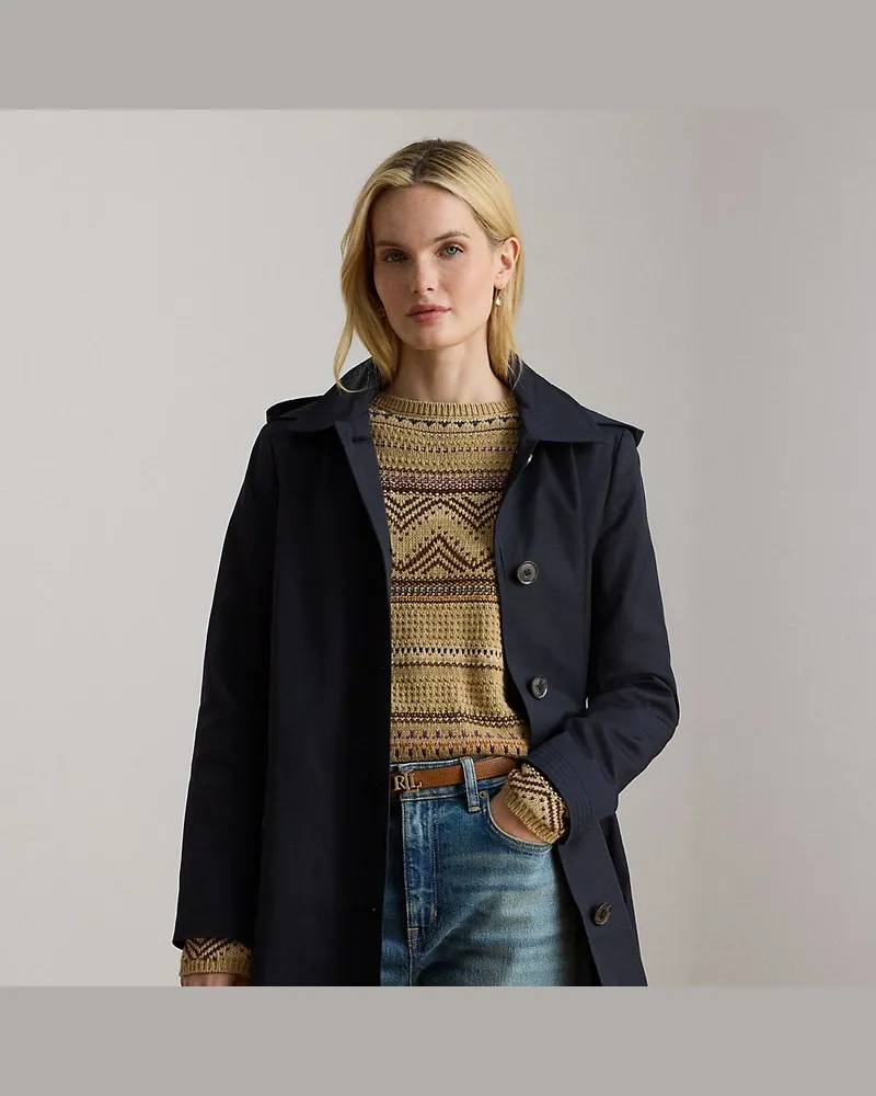 Ralph Lauren Balmacaan-Mantel mit Kapuze Blue