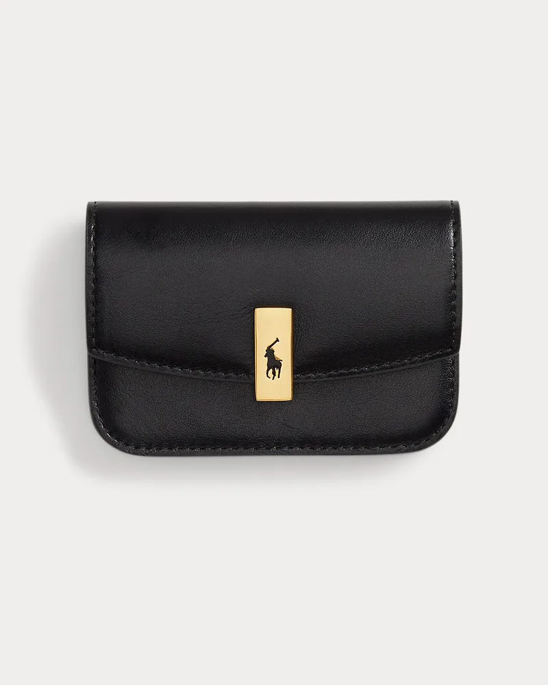 Ralph Lauren Leder-Kartenetui Polo ID mit Umschlag Black