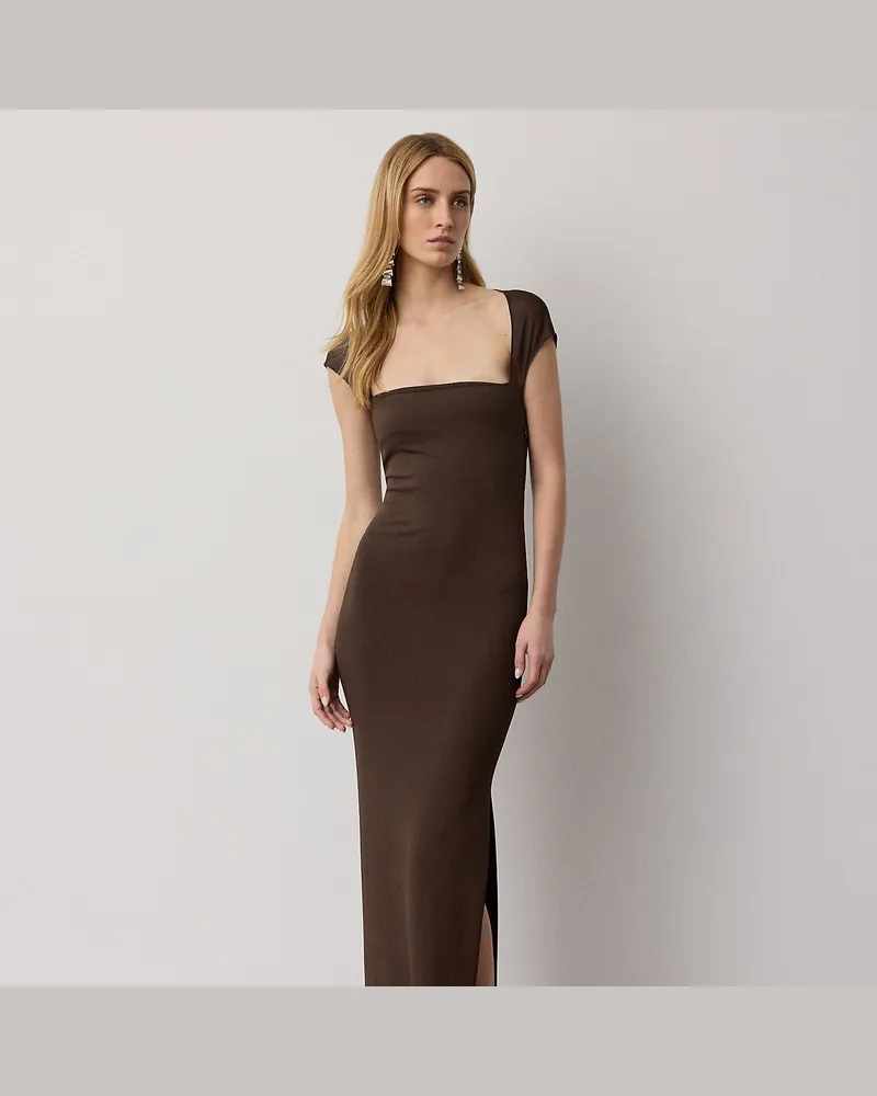 Ralph Lauren Abendkleid Waverley aus mattem Jersey Brown