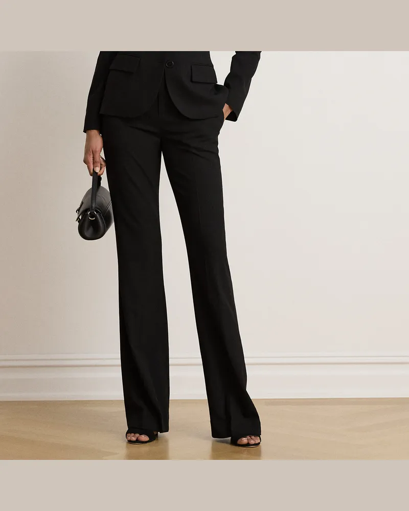 Ralph Lauren Stretch-Crêpe-Hose mit geradem Bein Black