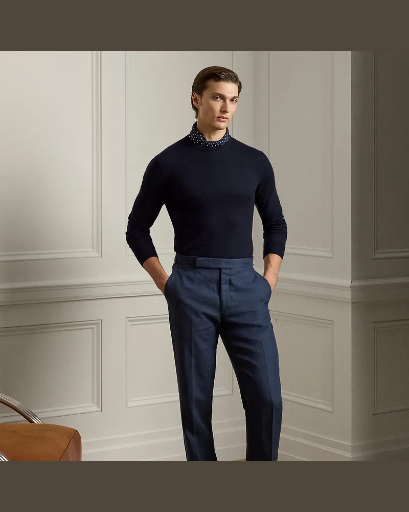Ralph Lauren Handgeschneiderte Leinenhose Gregory Blue