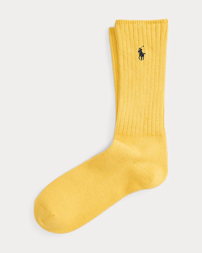 Ralph Lauren Crew-Socken mit charakteristischem Pony Yellow