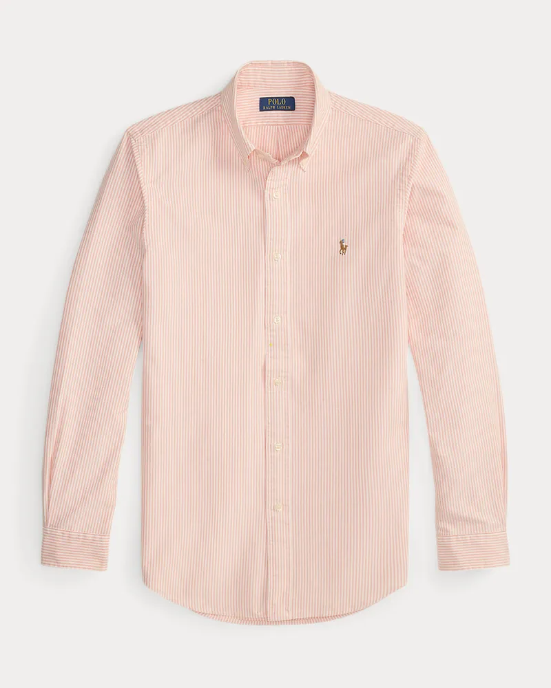 Ralph Lauren Gestreiftes Custom-Fit Oxfordhemd Orange