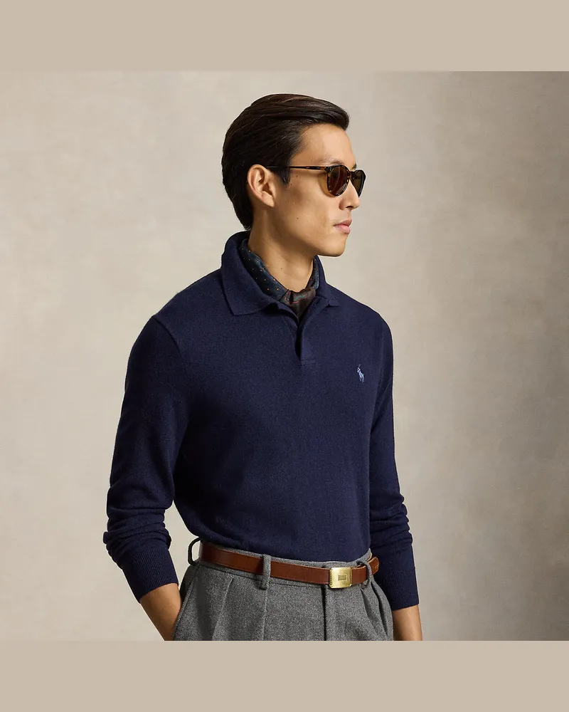 Ralph Lauren Wollpullover mit Polokragen Blue