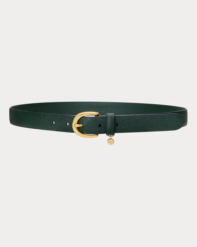 Ralph Lauren Gürtel aus Schraffurleder mit Anhänger Green