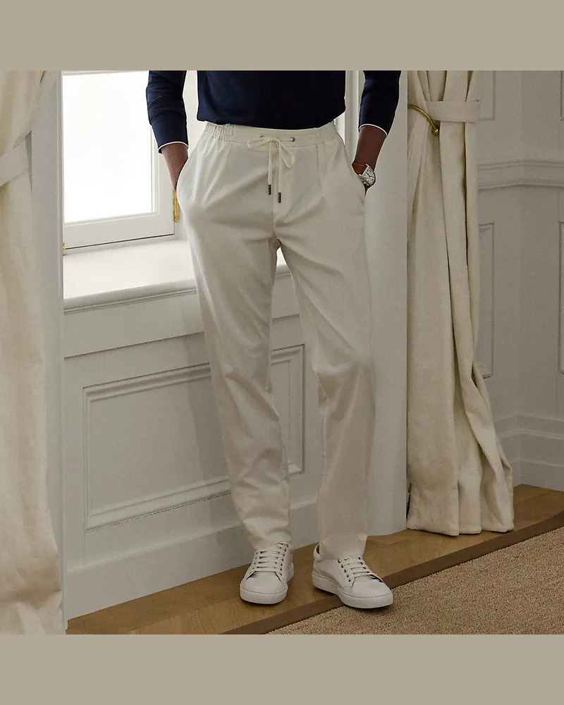 Ralph Lauren Handgeschneiderte Hose aus Stretchsatin White