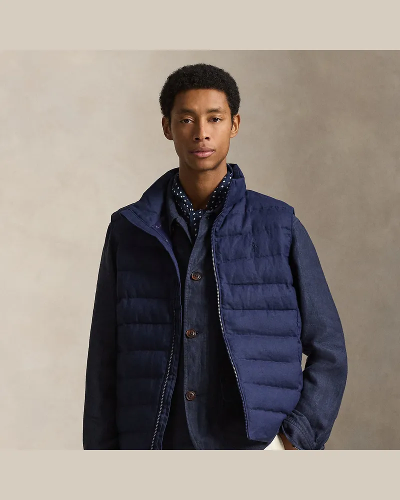 Ralph Lauren Die Weste Colden aus Leinen Blue